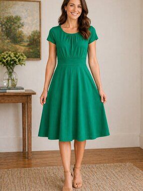 frill neck midi dress Pink V Frill Neck Short Poet Sleeves Midi Dress *FINAL SALE* – SSYS